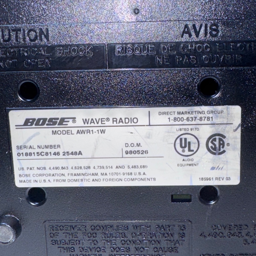 Bose Wave Radio AWR1-1W Unisex OS Cream AM/FM Alarm Clock AUX Input - Picture 8 of 10